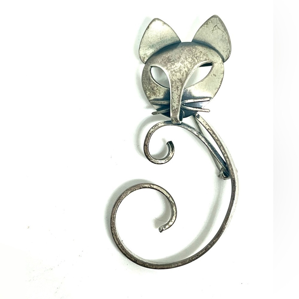 Vintage BeauCraft Sterling Cat Brooch